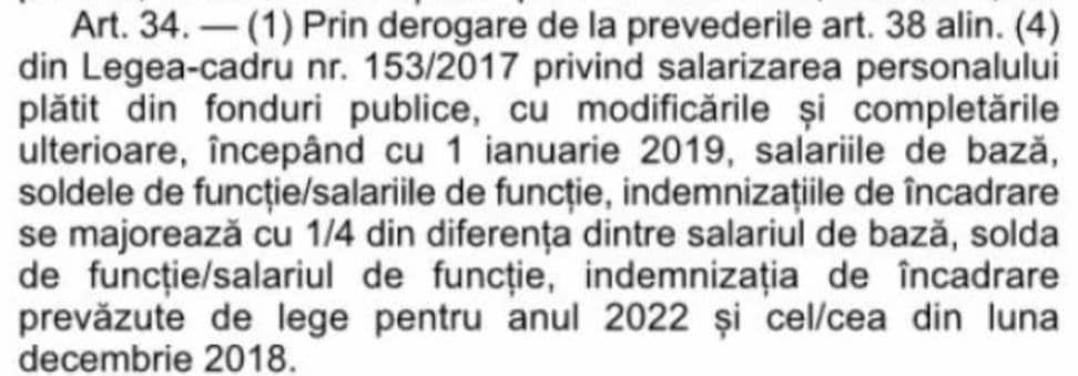 Art. 34 - inghetarea sporutilor, majorarilor si a celorlalte elemente salariale