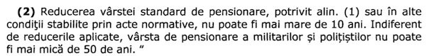 Proiect modificare lege pensii militare (Senat B14_2019) - modificare varsta standard de pensionare