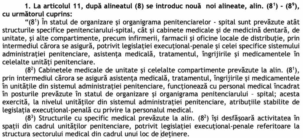 Proiectul de Hotarare pentru modificarea Hotararii Guvernului nr. 756:2016 pentru organizarea, functionarea si atributiile Administratiei Nationale a Penitenciarelor - structura