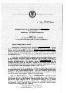 Petitie Marin Dumitru, Penitenciarul Gherla catre ANP - 17.09.2019
