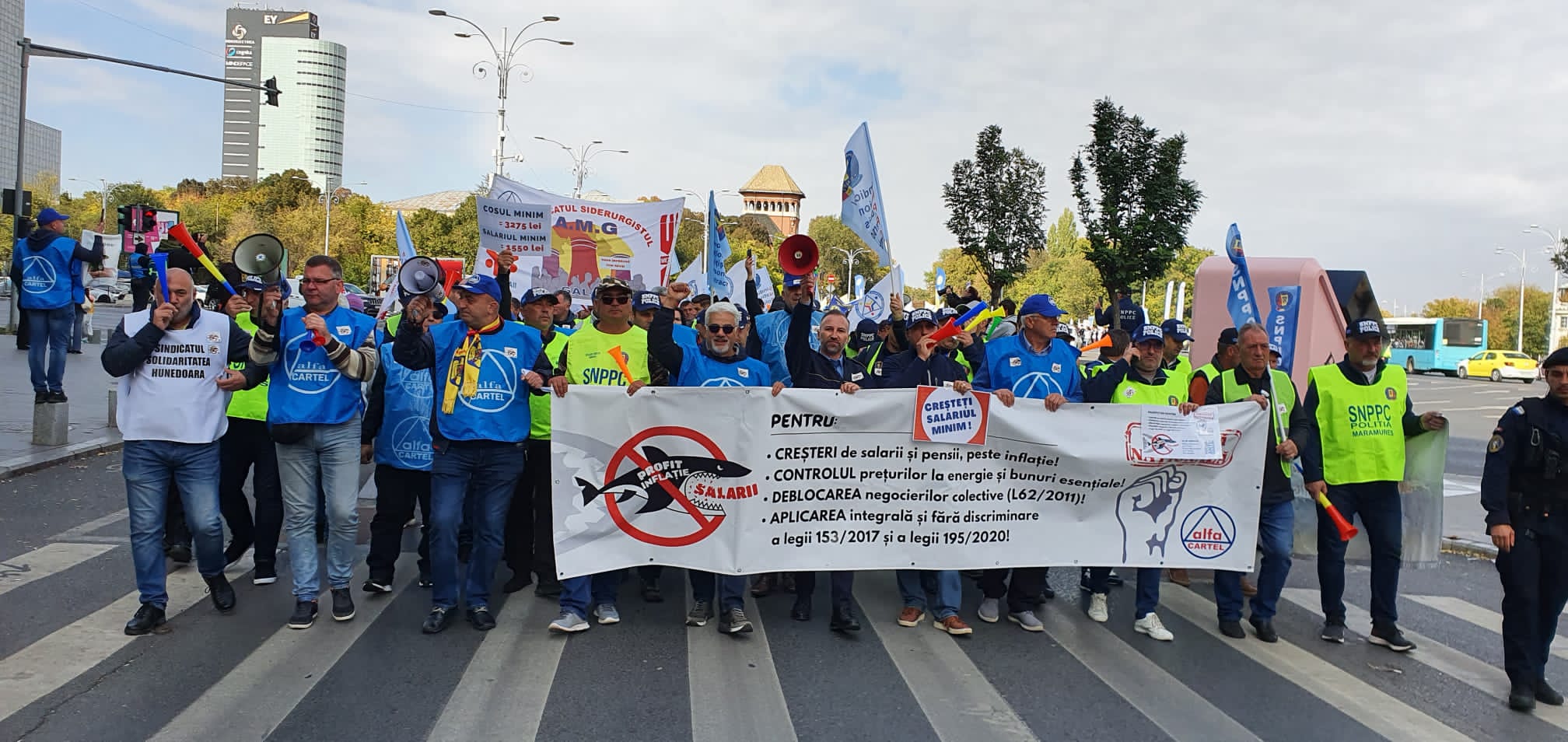 FSANP a protestat joi in stradă în fața Guvernului României. Luăm în calcul blocarea penitenciarelor.